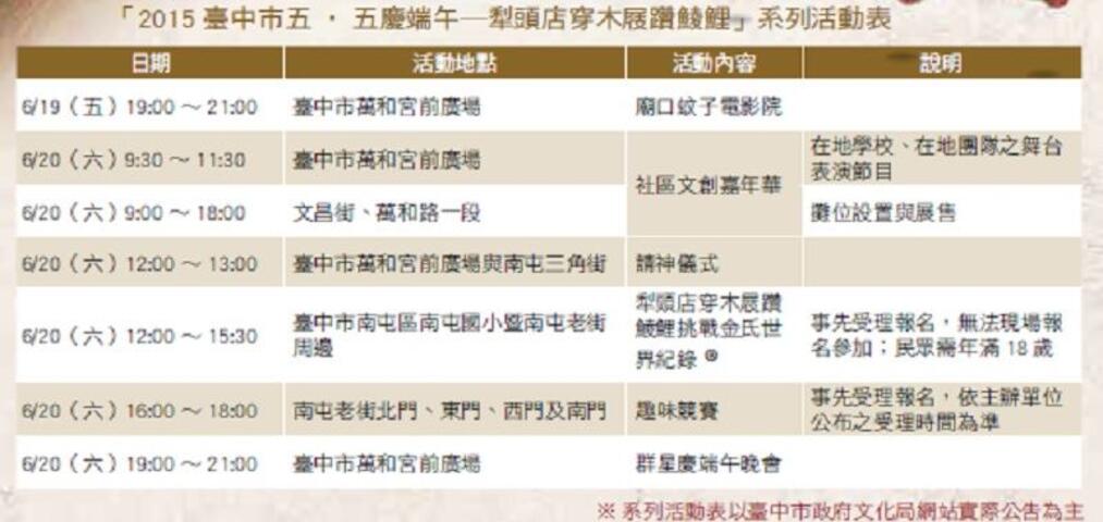 臺中五五慶端午 犁頭店穿木屐躦鯪鯉