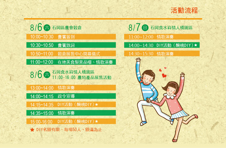 「梨饗情人愛七桃 悠遊石岡套真愛」-DIY每場50人