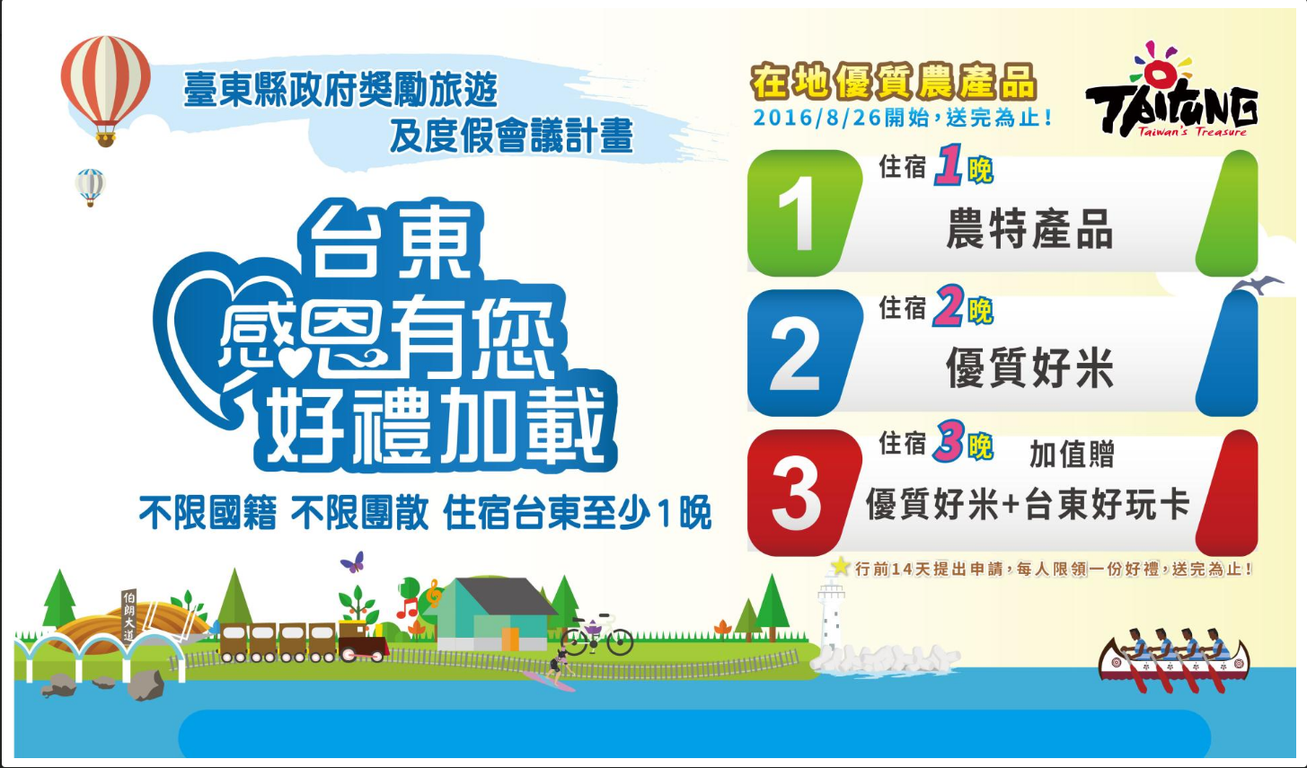 【台東感恩有您,好禮加載】