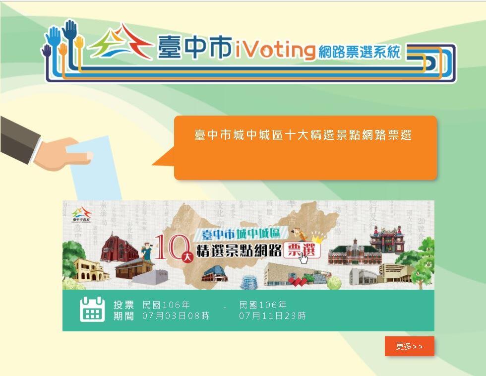 中市城中城十大景點票選活動 7/3開始投票