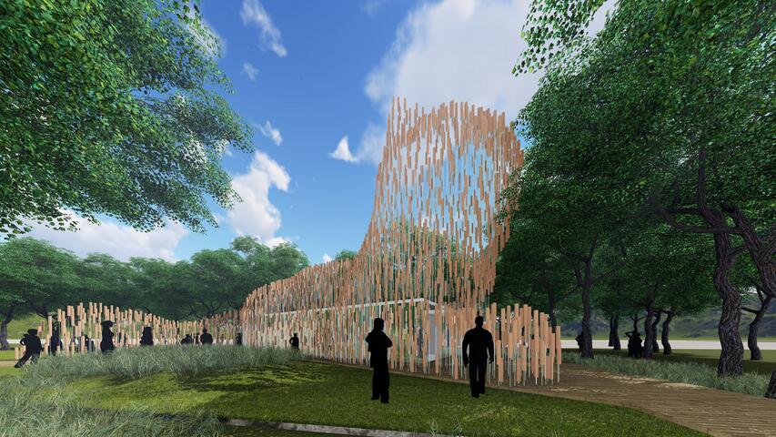 企業響應花博 打造全紙材「森隆活虎館」