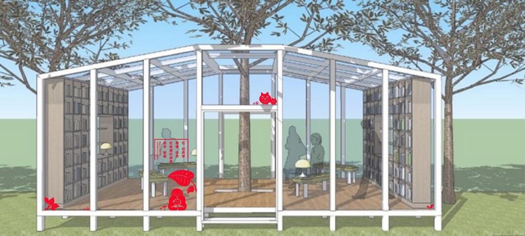 森林中徜徉書海 花博后里園區打造「森林圖書館」