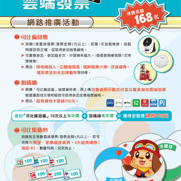 中市地方稅務局「Pay Bar!雲端發票」活動 捐發票抽好禮