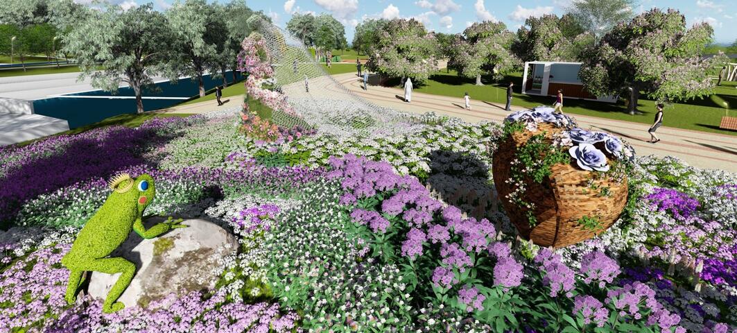 植物混色打造漸層新娘頭紗 花博豐原園區感動呈現