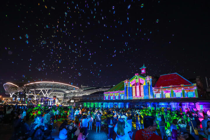 台中火車站光影藝術節＋「啟動•綠空1908」開幕 林市長：存舊立新 連結共好