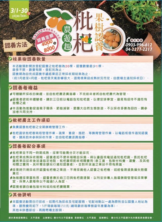 春遊太平 枇杷樹果樹認養