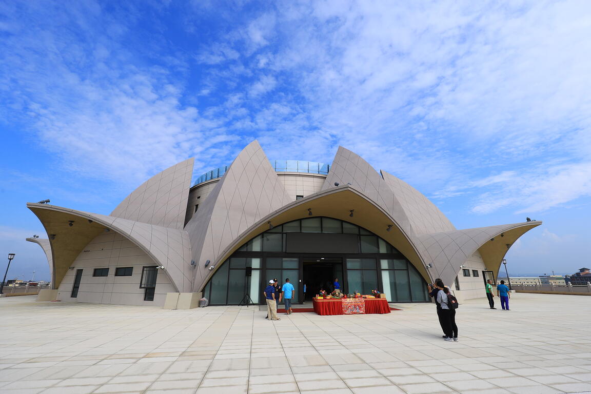 大安妈祖文化园区妈祖雕像-观旅局长-朝民间劝募洽谈中