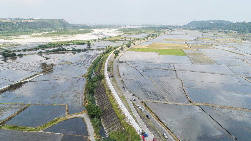 甲后線自行車道忘憂谷支線視野遼闊-一片片稻田展現不同風光