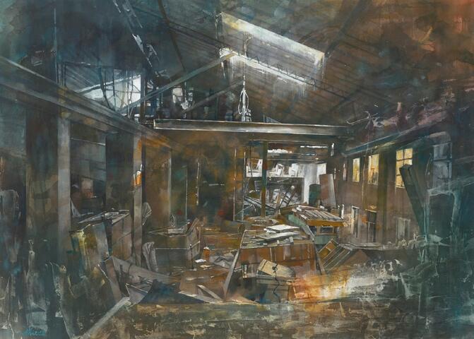 水彩-李梓維作品-來自天上的光羽之時