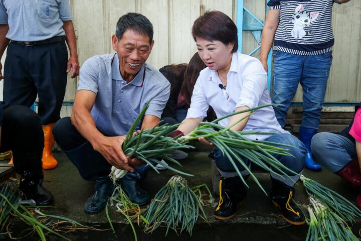 卢市长表示大安葱香气浓郁-有专属产销凭证评价高