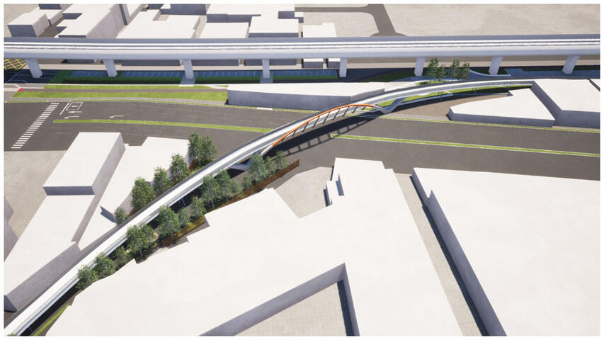 潭心自行车天桥模拟图-台中市政府建设局提供