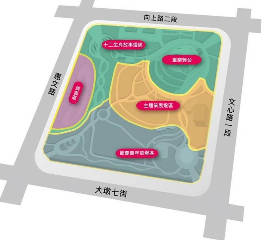 2020台灣燈會在台中-副展區全區配置圖