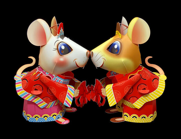 今年燈會小提燈-吉利鼠與美力鼠-每人可免費領取1盞