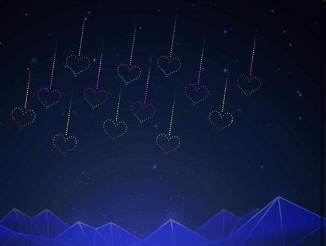 最浪漫无人机爱的流星雨即将登场-无人机展演模拟图