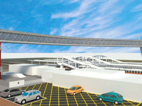 清水车站跨站天桥位置示意图