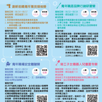 中市劳工局首次规划儿童夏令营活动简章