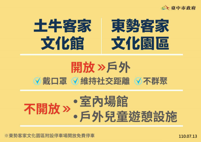 中市府客委會園區有條件開放措施指引