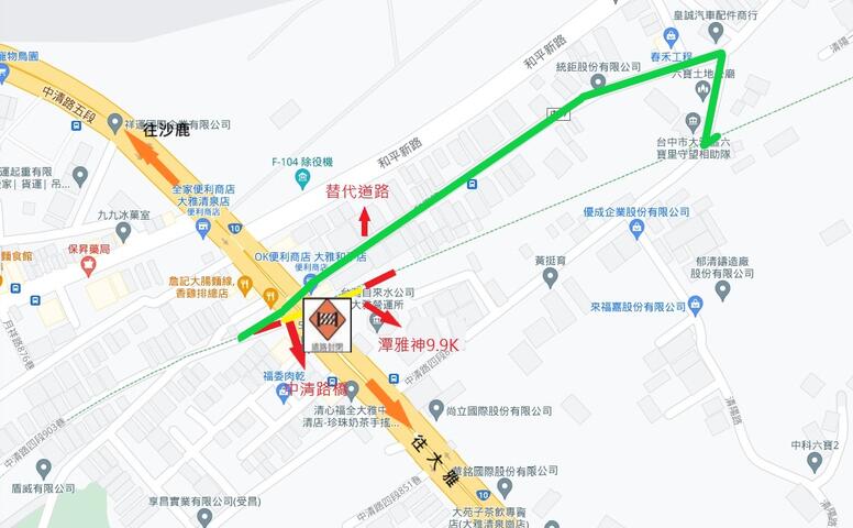 中清路橋工區位置圖