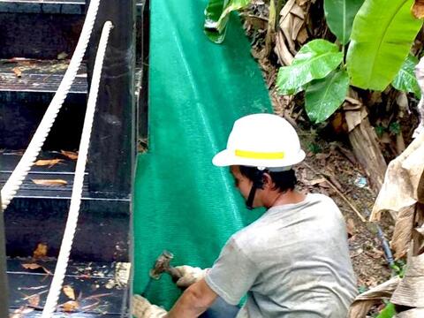 9號步道施作掛網植生護坡工程