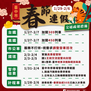 春节连假疏运措施