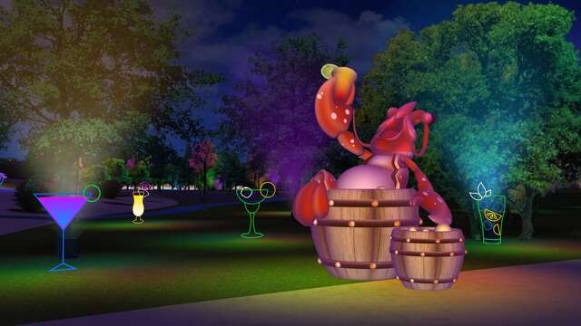 中台灣元宵燈會邀請大家一起來與喝著龍舌蘭的龍蝦合影-充滿幽默感的燈組-為今年的節慶增添了無限樂趣