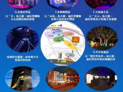 龍之異次元燈區特色及參觀動線圖