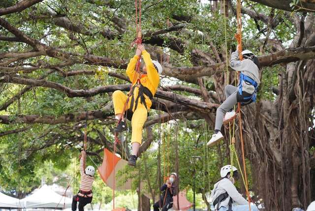 民眾享受攀樹樂趣