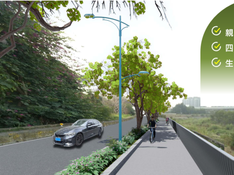 潭子區旱溪西路自行車完工模擬圖