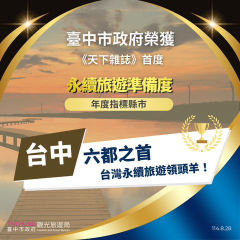 台中獲-永續旅遊準備度調查-年度指標縣市