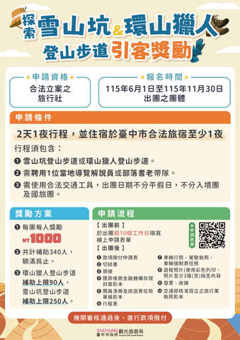 登山推广引客奖励