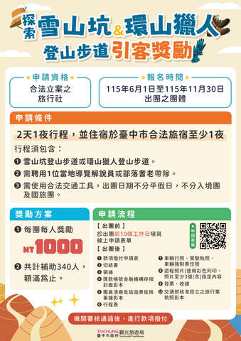 登山推广引客奖励