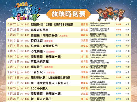 2026台中电影Fun-In季 DM时刻表