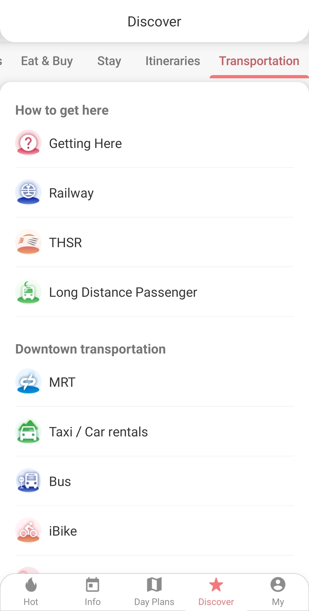 Transportation screenshot