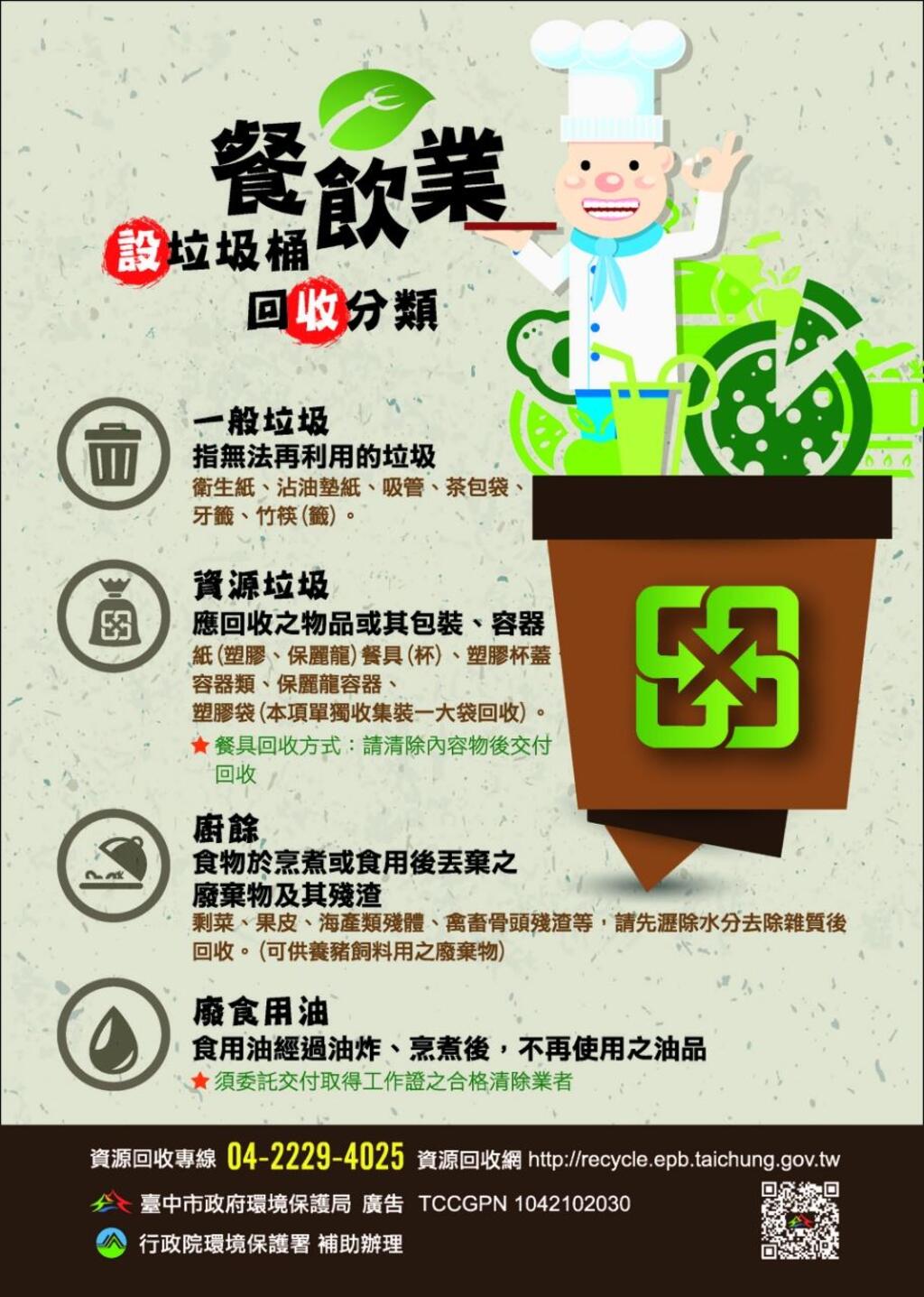 餐饮业 设垃圾桶回收分类