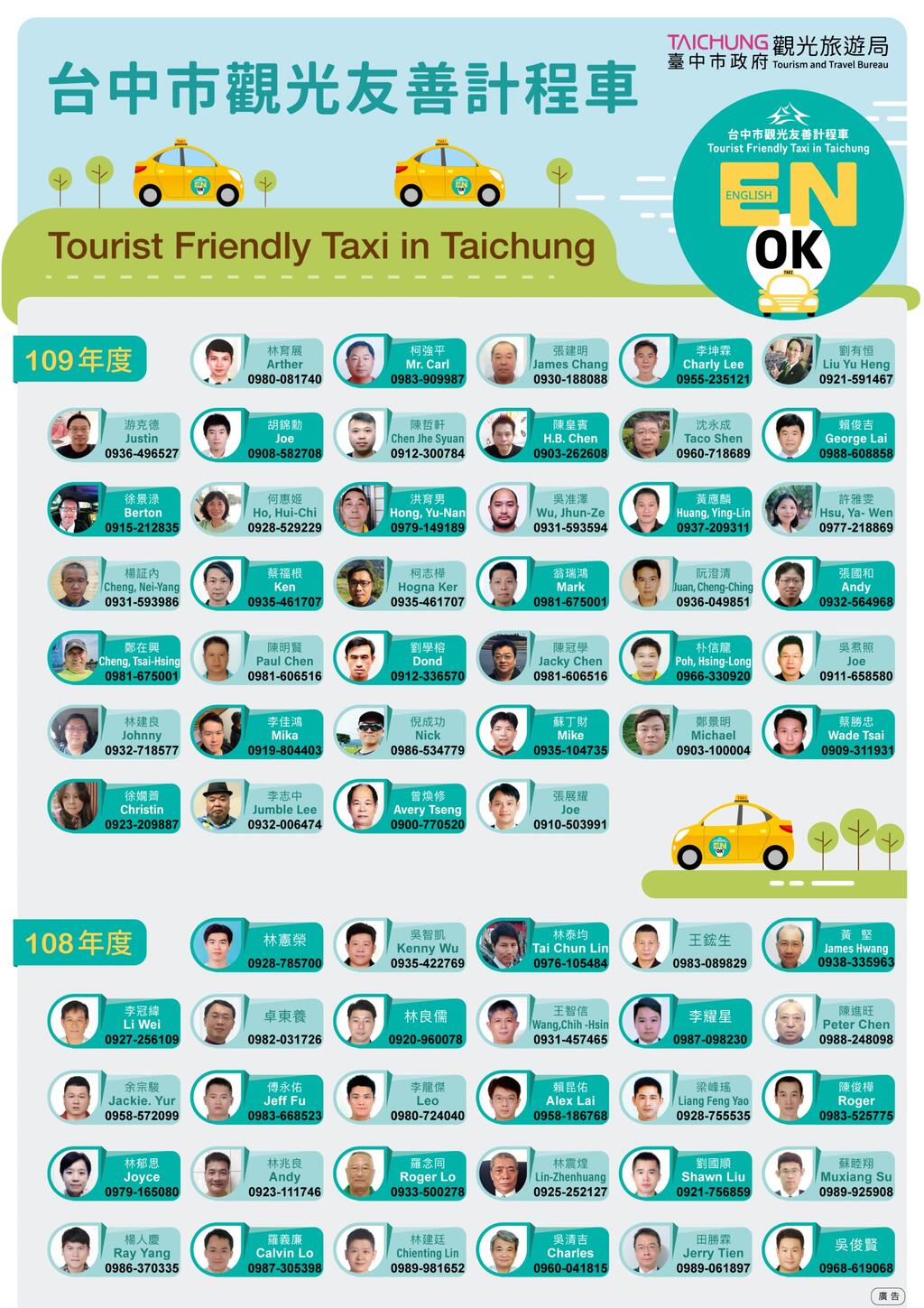 Tourist Friendly Taxi Taichung